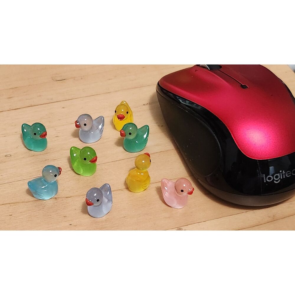 (2) 50 Pcs Mixed Colorful Translucent Glow-in-the-Dark Mini Resin Ducks Bulk Lot